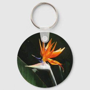 Bird of Paradise Orange Tropical Flower Key Ring