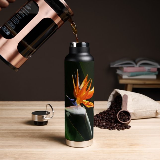Bird of Paradise Orange Tropical Flower Water Bottle (Coffee)