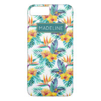 Bird Of Paradise & Orchid Pattern | Add Your Name