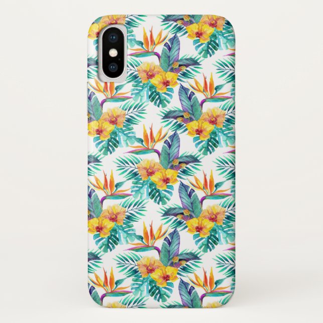 Bird Of Paradise & Orchid Pattern Case-Mate iPhone Case (Back)