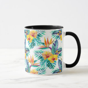 Bird Of Paradise & Orchid Pattern Mug