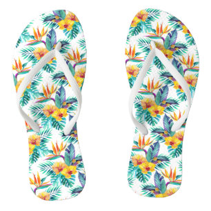 Bird Of Paradise & Orchid Pattern Thongs