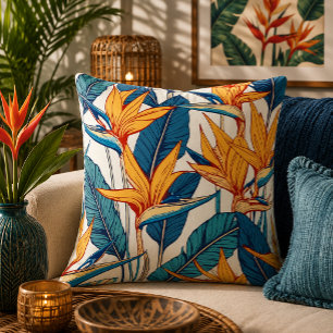 Bird of Paradise Pattern Pillow