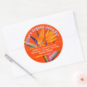Bird of Paradise Return Address Round Stickers