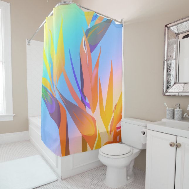 Bird of Paradise Shower Curtain (In Situ)
