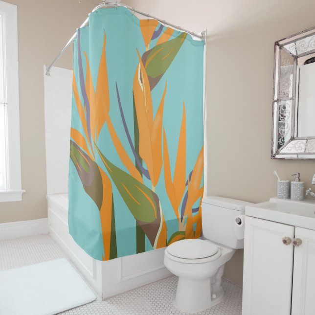 Bird of Paradise Shower Curtain (In Situ)