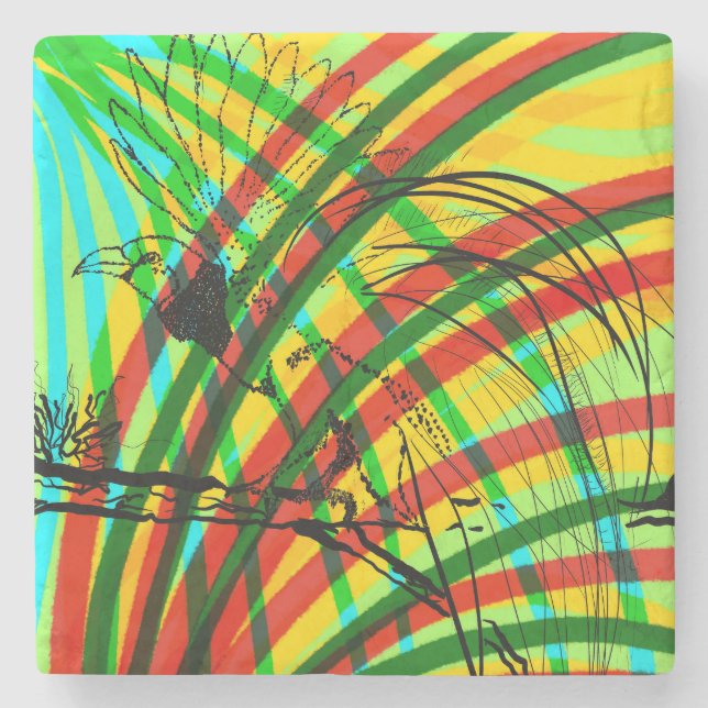 Bird of Paradise Stone Coaster (Front)