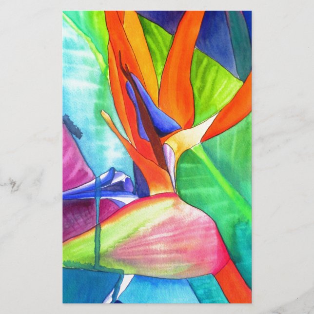 Bird of Paradise Strelitzia flower tropical art (Front)