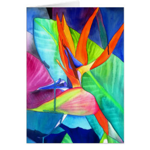 Bird of Paradise Strelitzia flower tropical art