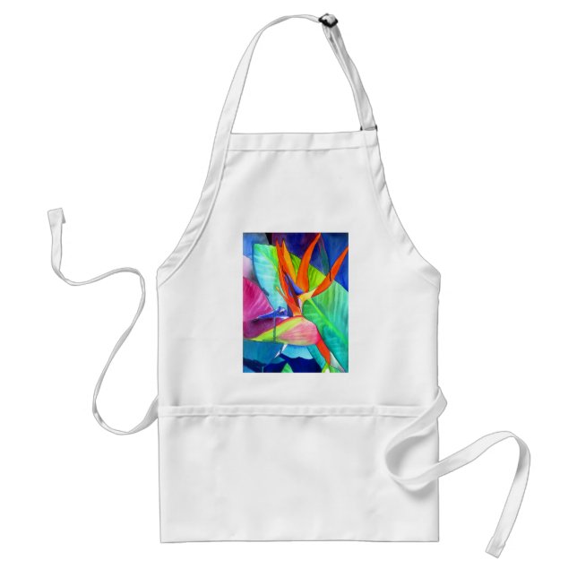 Bird of Paradise Strelitzia flower tropical art Standard Apron (Front)