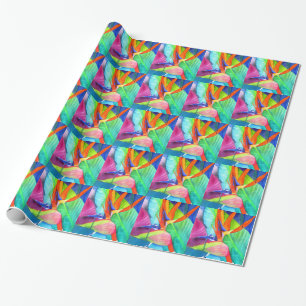 Bird of Paradise Strelitzia flower tropical art Wrapping Paper