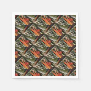 Bird of Paradise Strelitzia Reginae Acrylic Painti Napkin