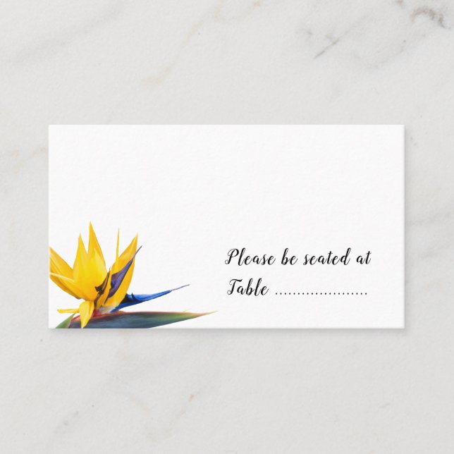 Bird of Paradise Table Seating Escort Place Cards (Front)