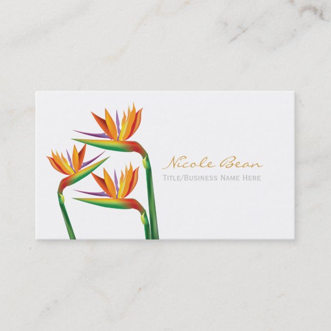 Bird of Paradise Tropical Floral Business Card (Front)