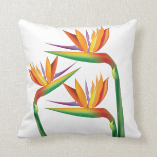 Bird of Paradise Tropical Floral Throw Pillow