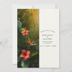 Bird of Paradise Tropical Hawaii Wedding Photo Invitation