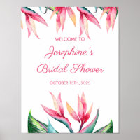Bird of Paradise Tropical Watercolor Bridal Shower