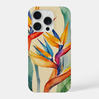 Bird of Paradise Tropical Watercolor Floral iPhone 15 Pro Case