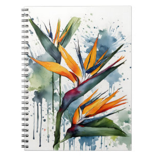 Bird of Paradise - Watercolor flowers Notebook