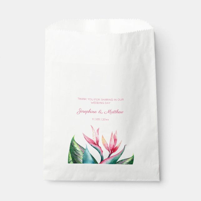Bird of Paradise Watercolor Tropical Favour Bag (Front)