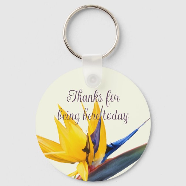 Bird-of-Paradise Wedding Favor Key Ring (Front)