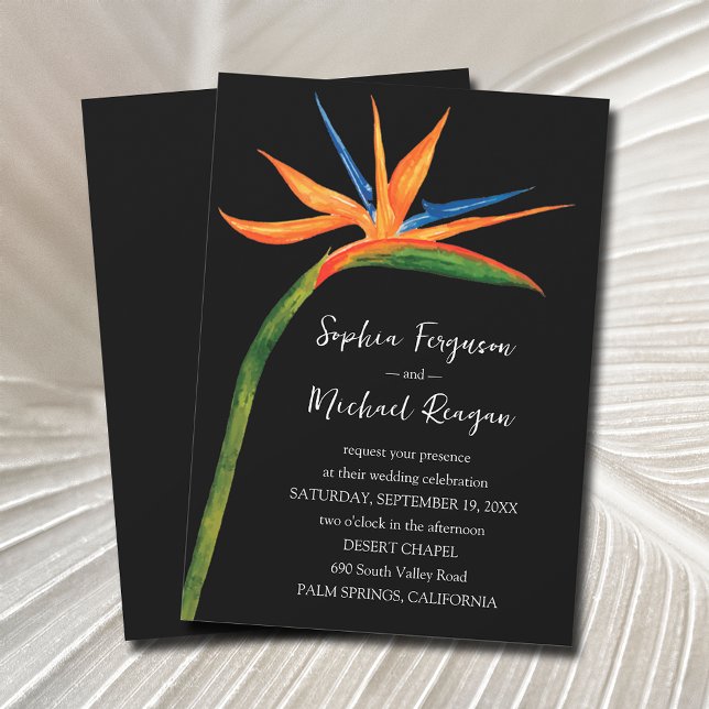 Bird of Paradise Wedding Invitation (Creator Uploaded)