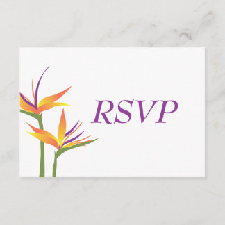 Bird of Paradise Wedding RSVP Card