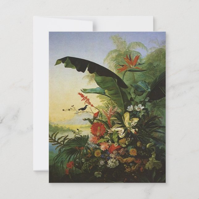 Bird of Paradise WEDDING SAVE THE DATE note (Front)