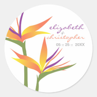 Bird of Paradise Wedding Stickers