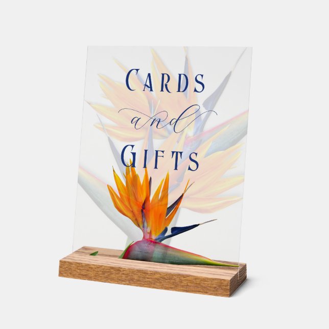Bird of Paradise Wedding Table Sign (Angle)