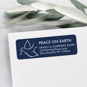 Bird of Peace Dove Navy Holiday Return Address Label