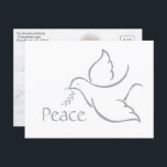 Bird of Peace Modern Minimalist Dove 1 Photo White Holiday Postcard<br><div class="desc">Wish family and friends a simple gift of peace for the holidays with an elegant dove one photo postcard. All wording on this template (including "Peace" on front) is simple to customise, making it suitable for Christmas, New Years, Hanukkah and Rosh Hashanah. The modern minimalist white and grey design features...</div>