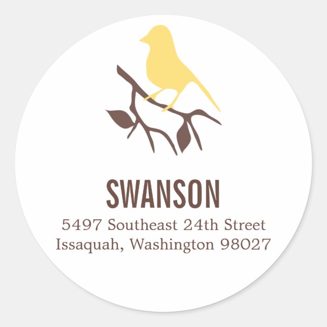 Bird on a Branch Address Label (Front)