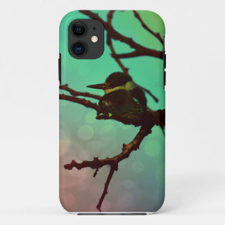 Bird On A Branch -Aqua N Pink iPhone 11 Case