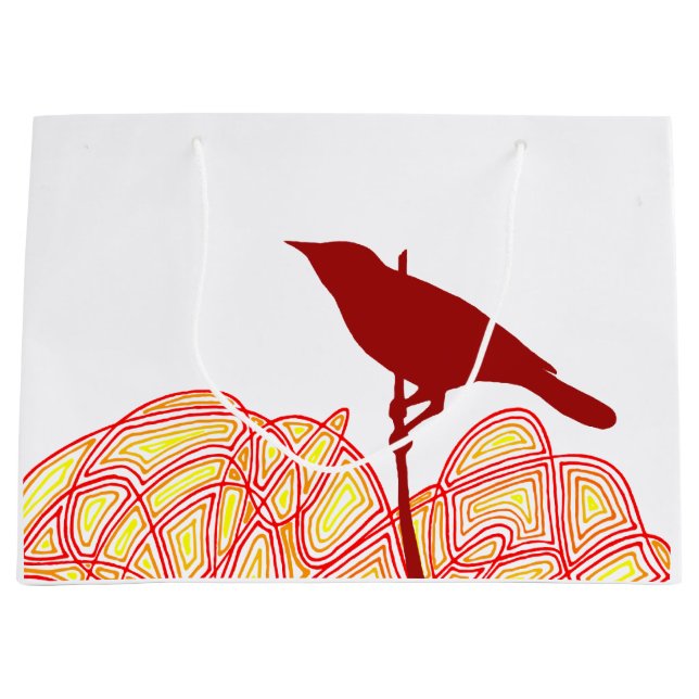 Bird on a Branch Large Gift Bag (Front)