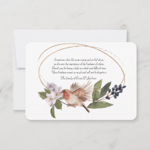 Bird on a Branch Sympathy Thank You Card