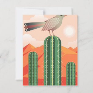 Bird On A Cactus Thank You Card