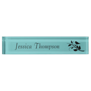 Bird on a Leafy Branch Desk Name Plate