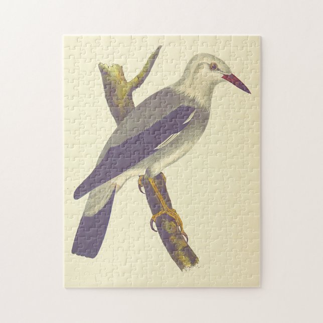 Bird on a Tree Branch, Vintage Look Puzzle (Vertical)