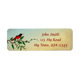 Bird on a Vine Return Address Lables Label