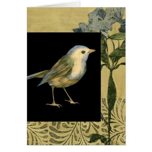 Bird on Black and Vintage Background (Front)