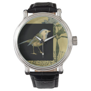 Bird on Black and Vintage Background Watch
