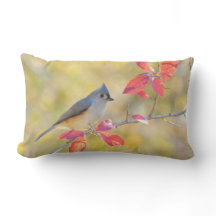 Bird on Branch Lumbar Throw Pillow