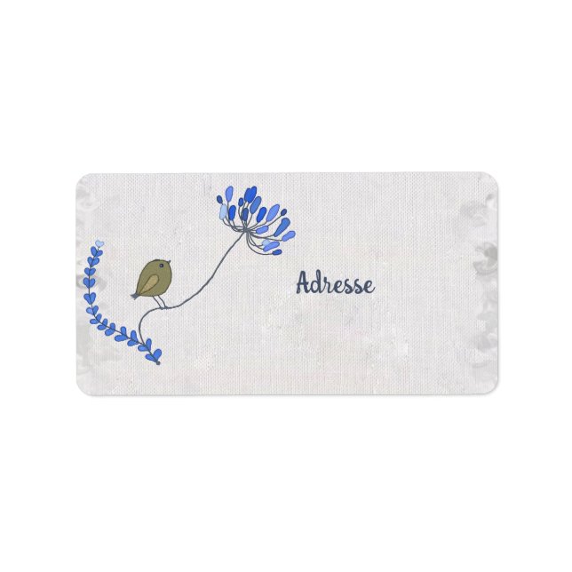 bird on flower label (Front)