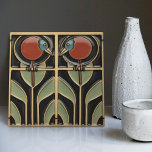 Bird on Flowers Art Deco Nouveau Wall Decor Ceramic Tile<br><div class="desc">This ceramic tile features two birds and floral patterns reminiscent of the iconic style of Mackintosh. He was a prominent Scottish architect, designer, and artist of the Art Nouveau movement. Clean lines, geometric shapes, and a strong sense of symmetry characterise his work. These elements are beautifully represented in our collection...</div>