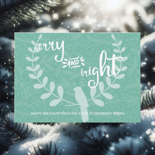 Bird on Laurel Merry and Bright Corporate Card