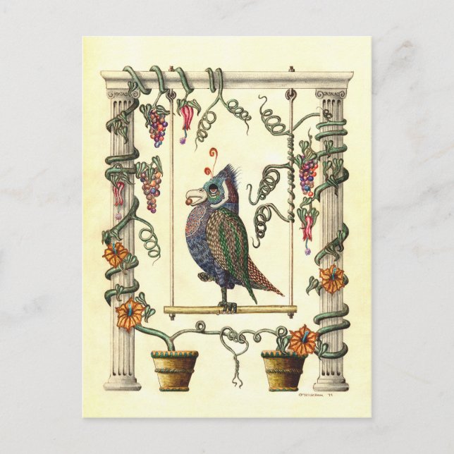 Bird on Swing Postcard (Front)