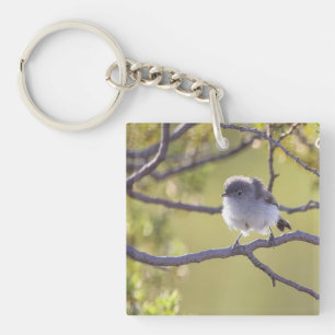 Bird on Twig (Bushtit) Key Ring
