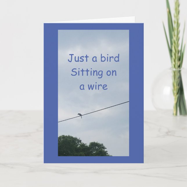 BIRD ON WIRE SAYS **HAPPY BIRTHDAY** CARD (Front)