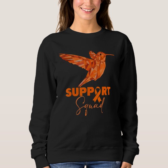 Bird Orange Leukaemia Awareness Support Squad co Sweatshirt (Front)